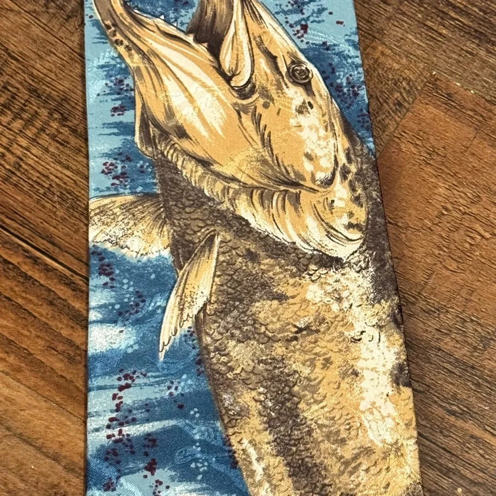 Field Wear Men’s Necktie Fishing Sport Lure Wildlife Dress 100% Silk